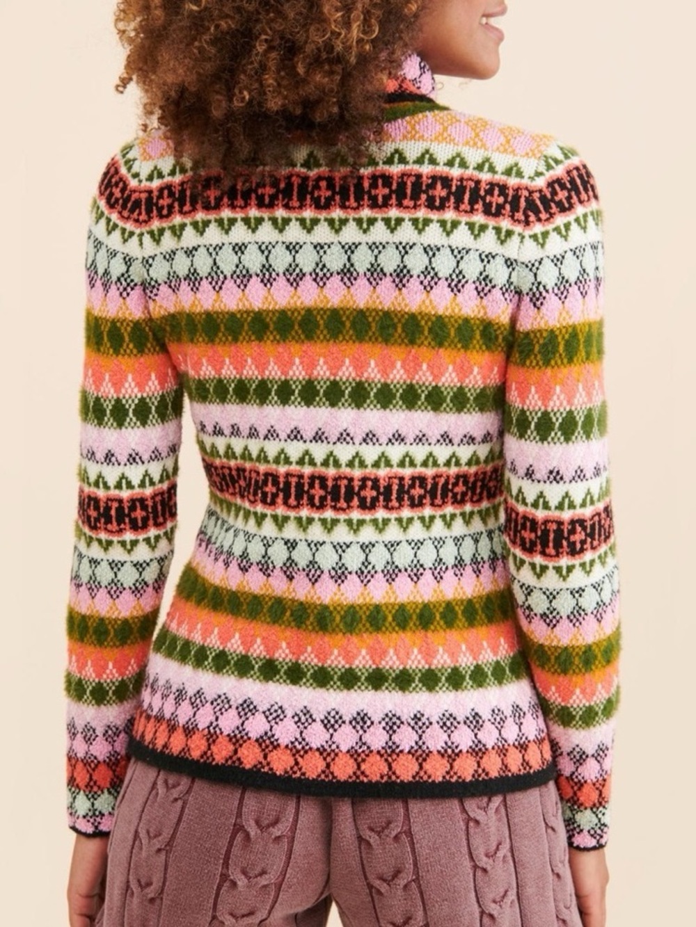 Maeve by Anthropologie size XS Women’s Multicolor Fair Isle Turtleneck Sweater - Picture 3 of 9